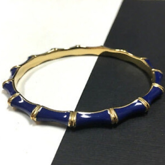 Stella & Dot | Dainty Gold Bangle Bracelet COBALT BLUE+Gold Julep Bangle - Picture 9 of 11